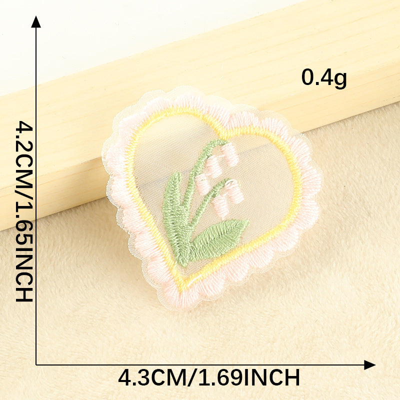 Wholesale Flower cloth patch lace mesh embroidery patch